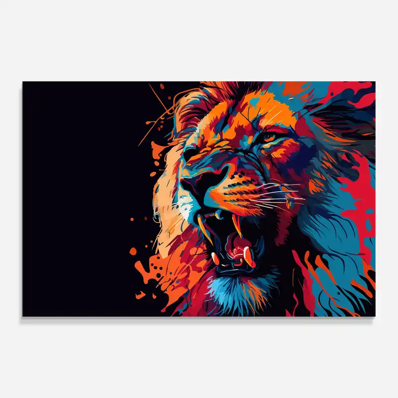 Knallerangebot Glasbild Orange Red Lion