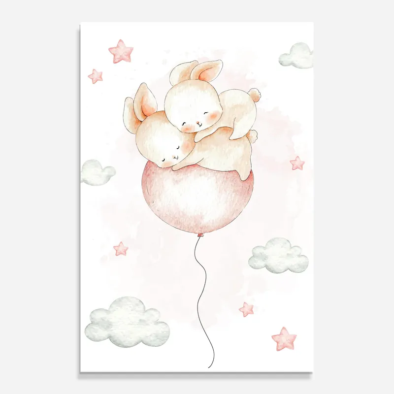 Heißes Angebot Glasbild Balloon Bunny