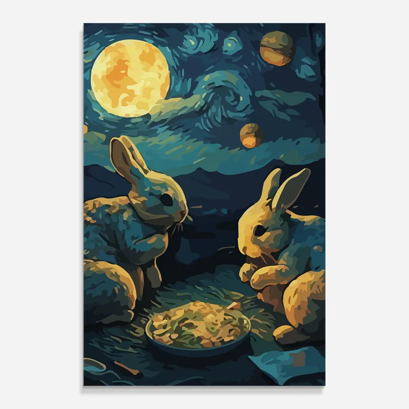 Glasbild Rabbit Painting Wochenendangebot