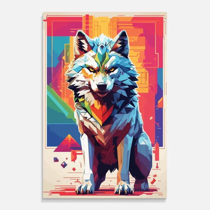 Preis Gesenkt Glasbild Wolf Character