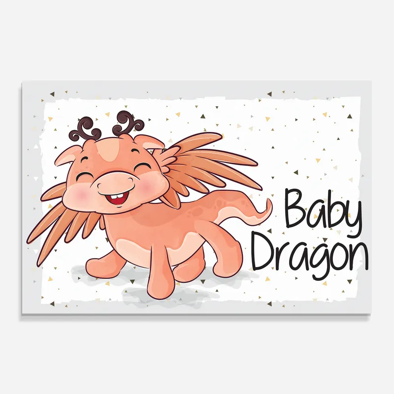 Direkt Vom Hersteller Glasbild Baby Cute Dragon