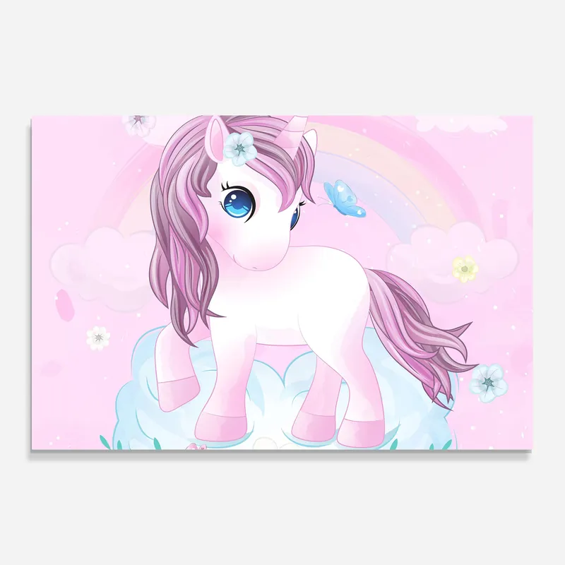 Kracherpreis Glasbild Pink Unicorn