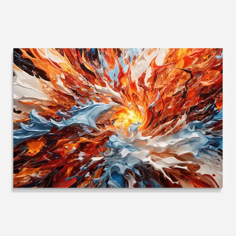 Glasbild Orange Blue Flame Rise Angebot