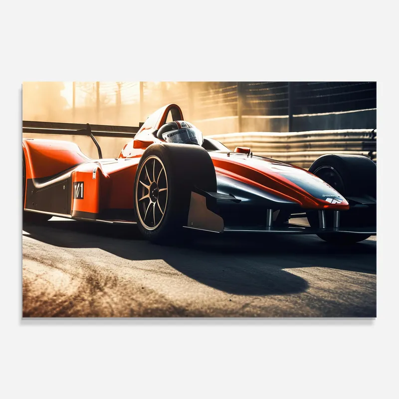 Glasbild Orange Sport F1 Schnäppchen