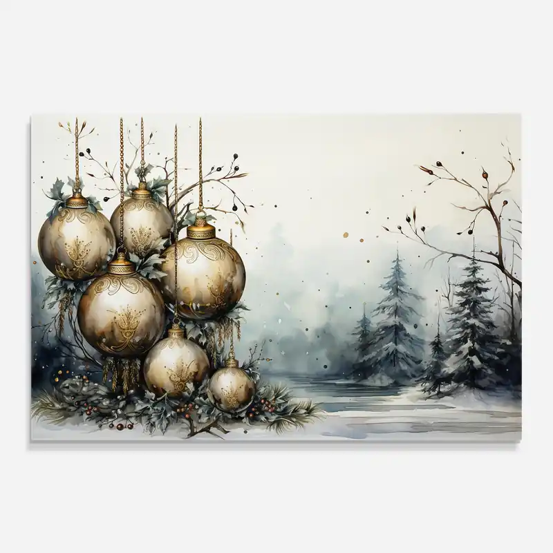 Kostenloser Rückversand Glasbild Christmas Art Paper