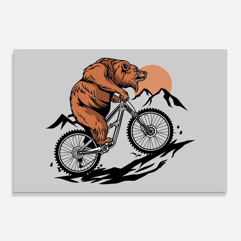 Kostenfreie Lieferung Glasbild Mtb Bear