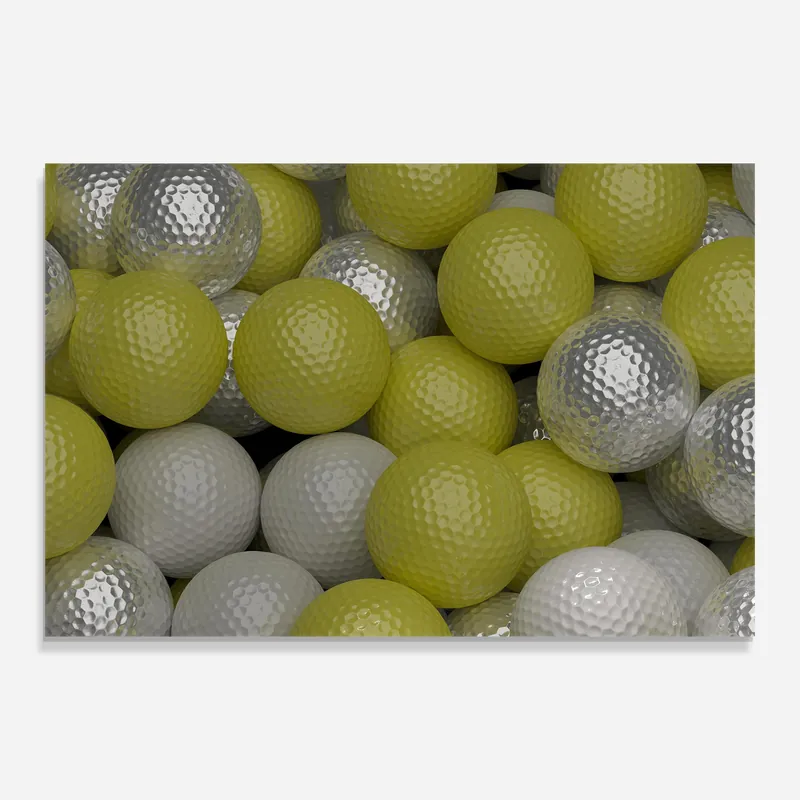 Expressversand Glasbild Silver Golf Ball