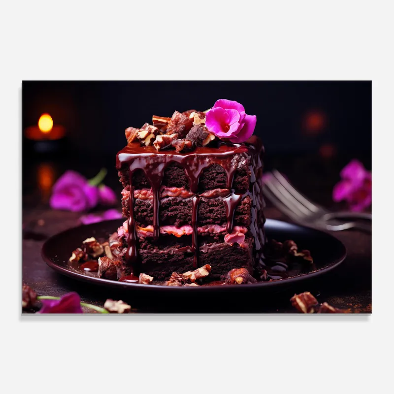 Kostenfreie Lieferung Glasbild Pink Flower Cake