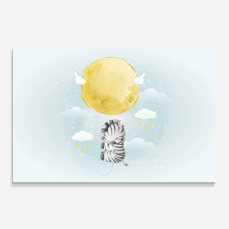 Super-Preis Glasbild Zebra Flying Art