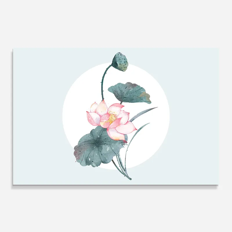 Top-Seller Glasbild Pastel Green Flower
