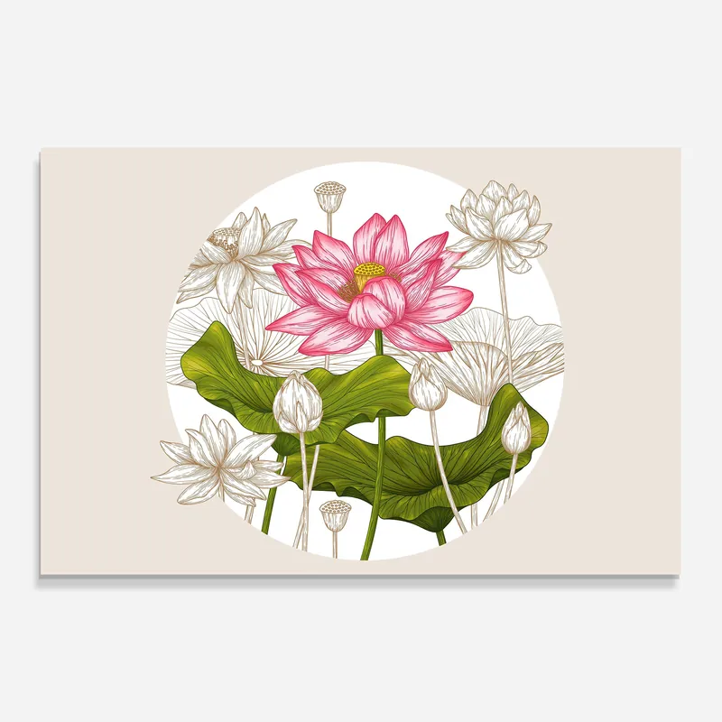 Glasbild Pretty Lotus Art Preisknaller