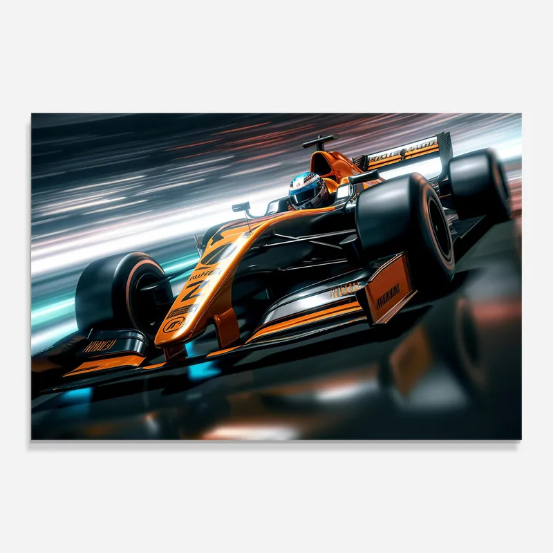 Glasbild Orange F1 Car Sonderaktion