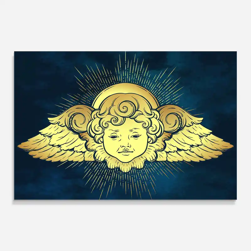Wochenendangebot Glasbild Angel Gold Head