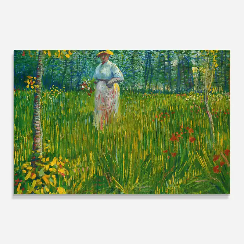 Highlight Glasbild Vangogh_femme Dans Un Jardin