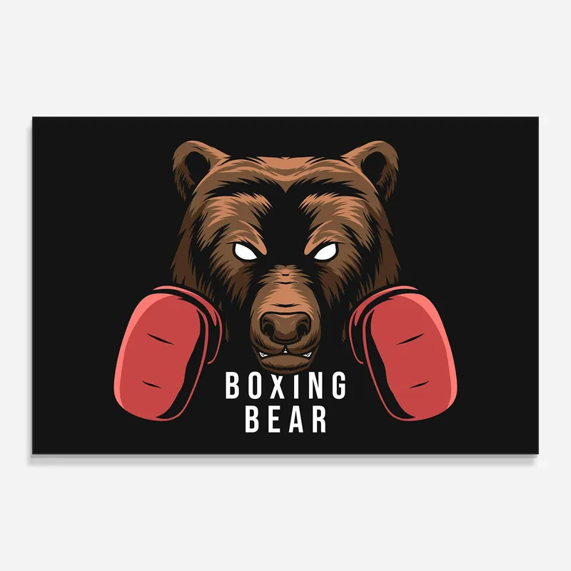 Glasbild Boxing Bear Markenprodukt