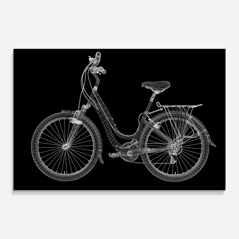 Glasbild Wire Model Bike Direkt Vom Hersteller