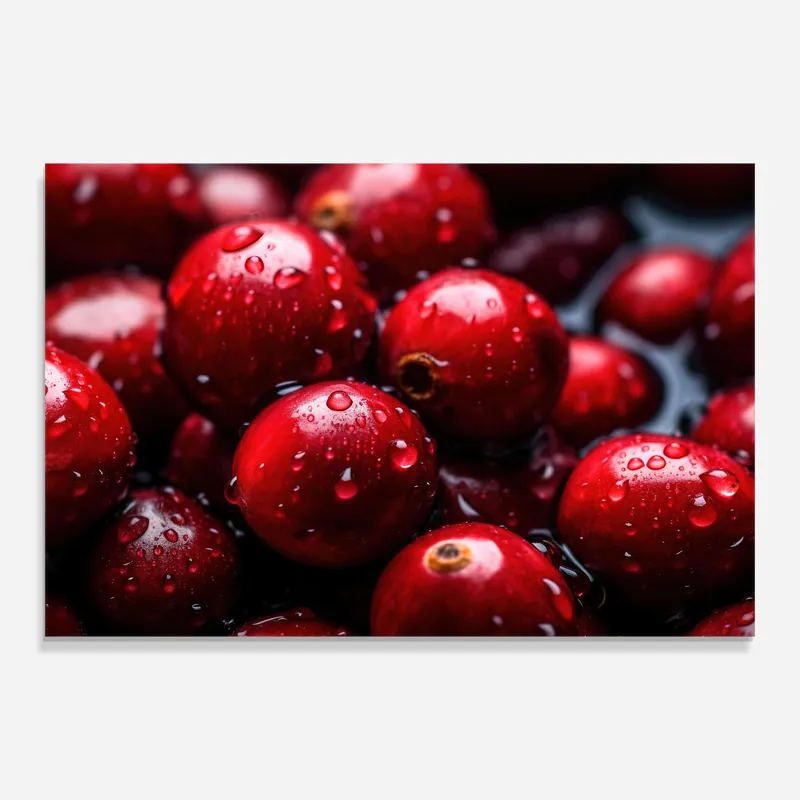 Saisonangebot Glasbild Wet Cranberries