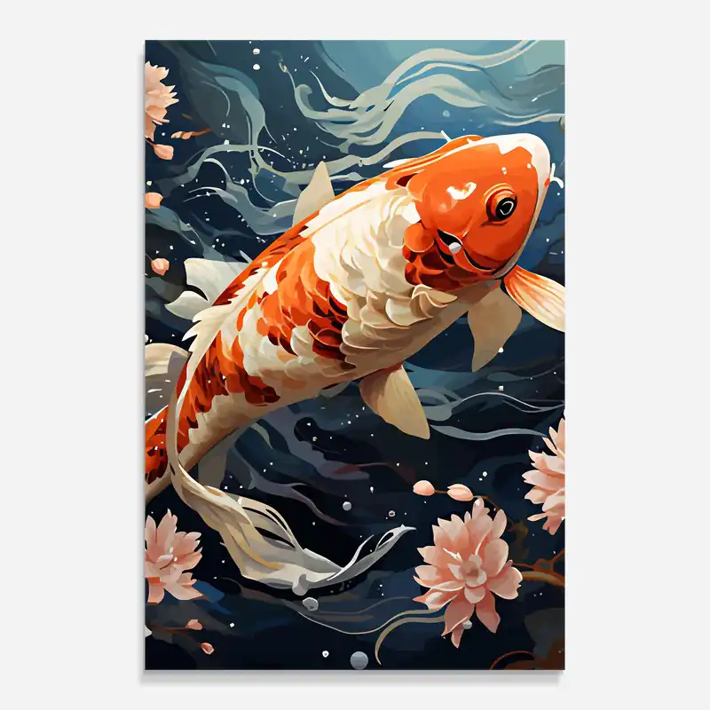 Glasbild Pretty Koi Highlight