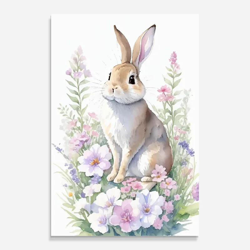 Glasbild Pretty Cute Bunny Günstig