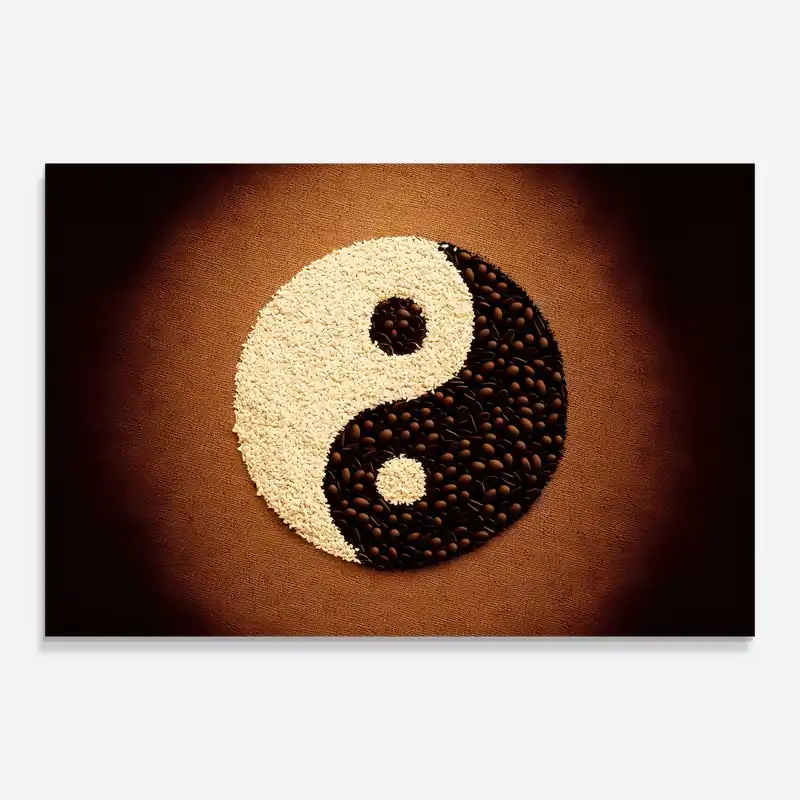 Saisonangebot Glasbild Yinyang Coffee