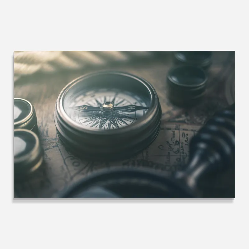 Glasbild Compass Art Markenprodukt