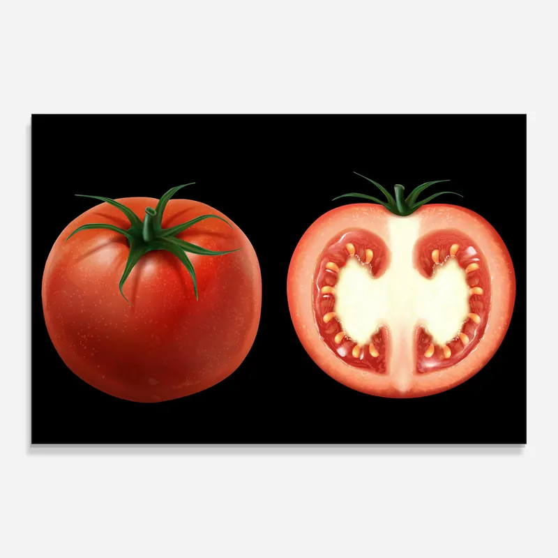 Glasbild Tomato Cut Top-Angebot