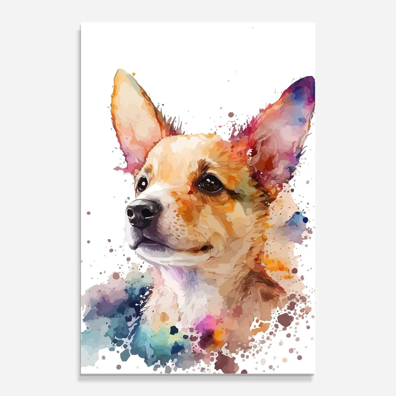 Glasbild Watercolor Animal Günstig