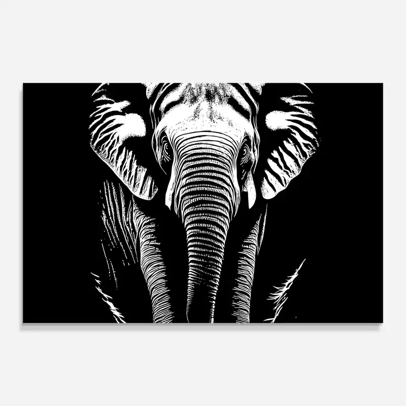 Glasbild Elephant White Head Solange Der Vorrat Reicht