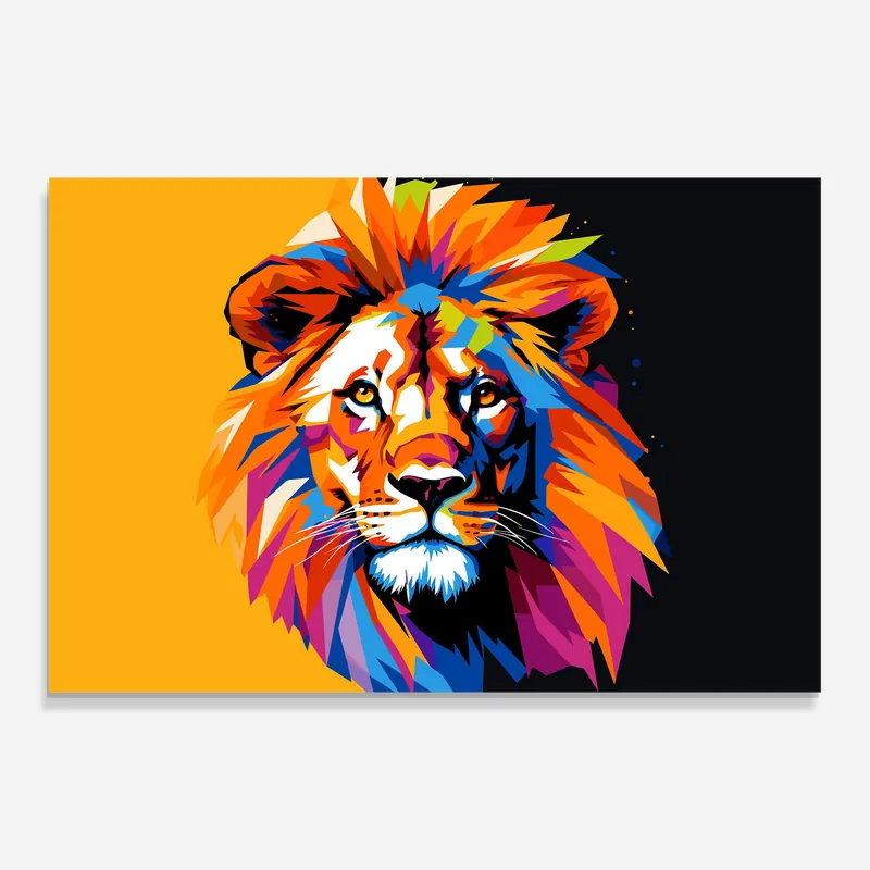 Markenprodukt Glasbild Yellow Black Lion