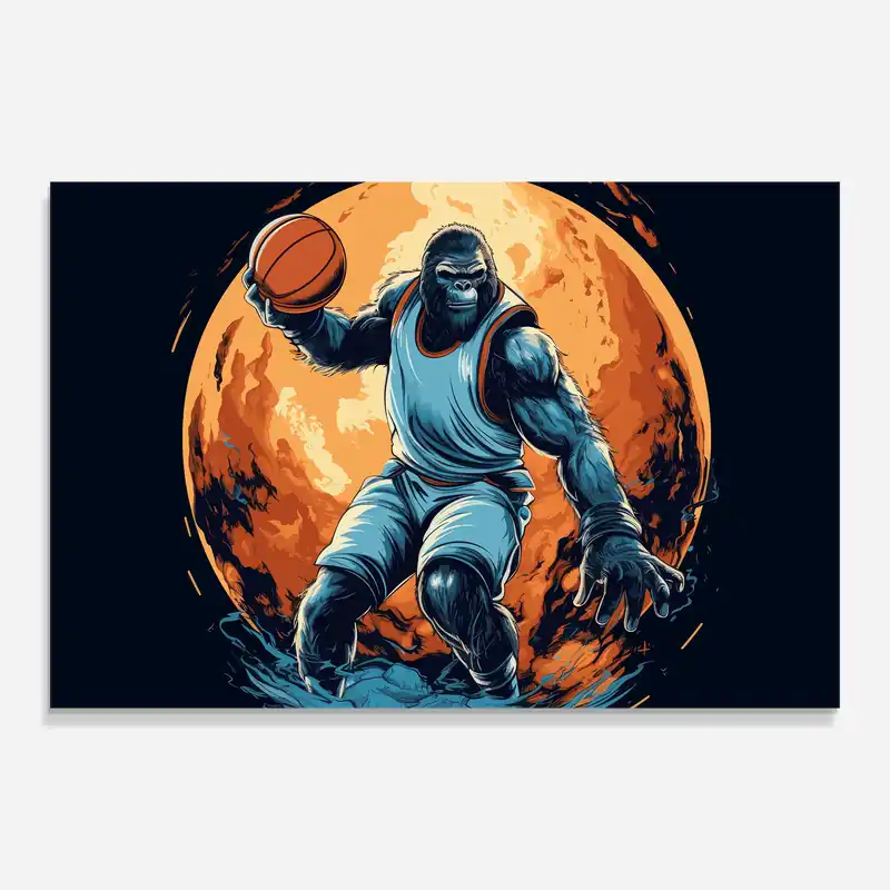 Glasbild Gorilla Basketball Art Billig