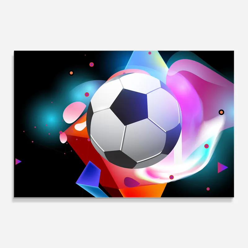 Glasbild Pink Blue Football Billig