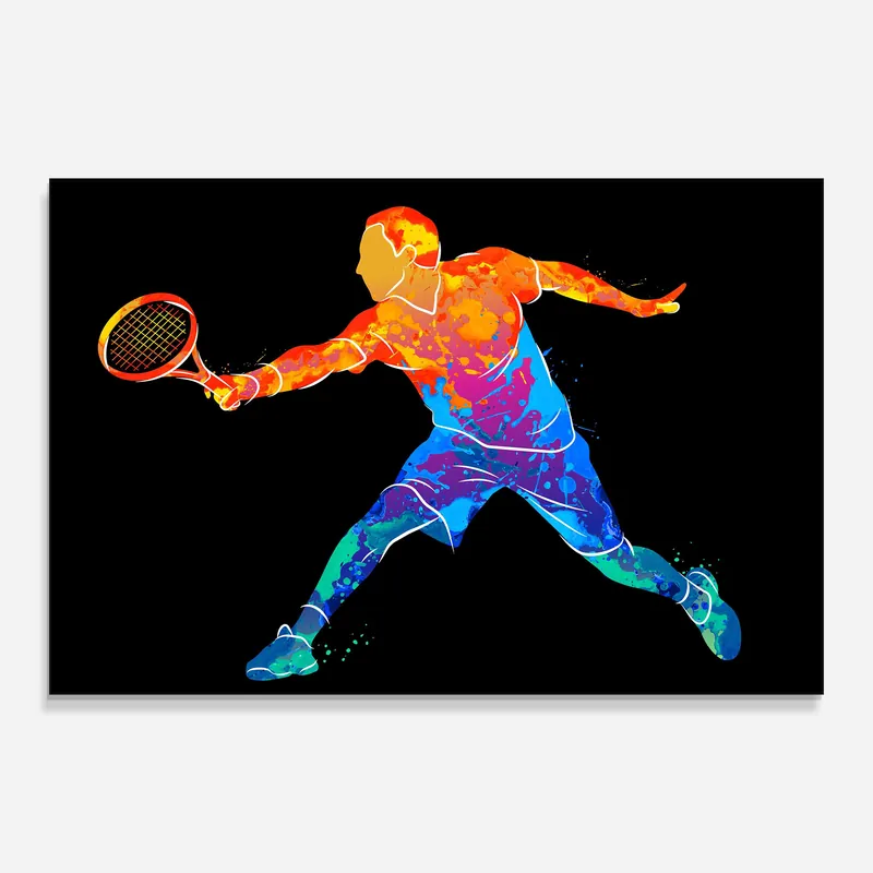 Glasbild Tennis Orange Blue Wochenendangebot