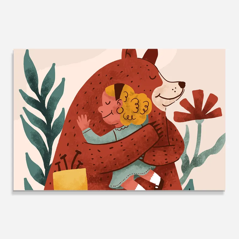 Glasbild Bear Hug Sonderangebot