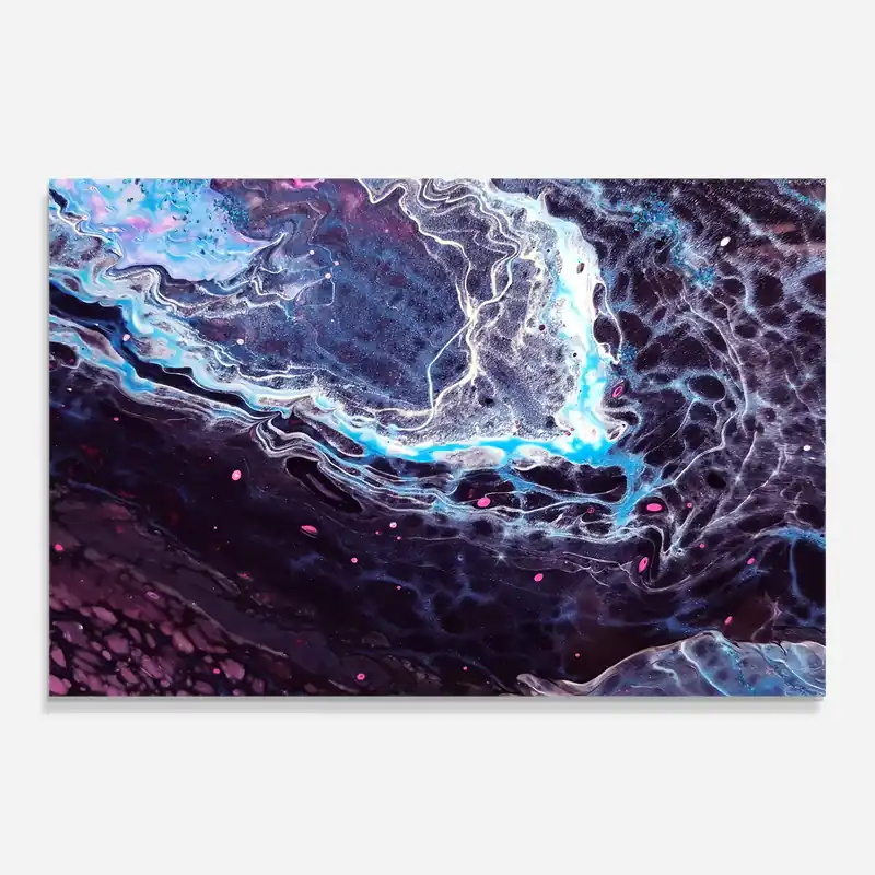 Preis Gesenkt Glasbild Purple Blue Water
