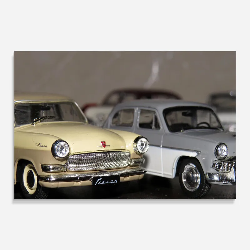 Nur Für Kurze Zeit Glasbild Cream Grey Car