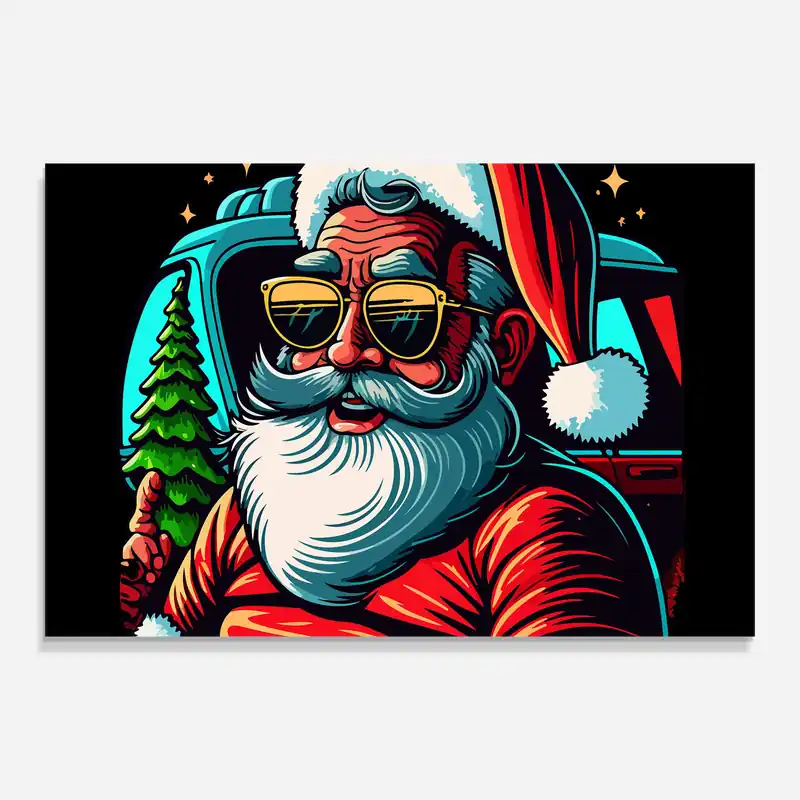 Online Kaufen Glasbild Glasses Fat Santa