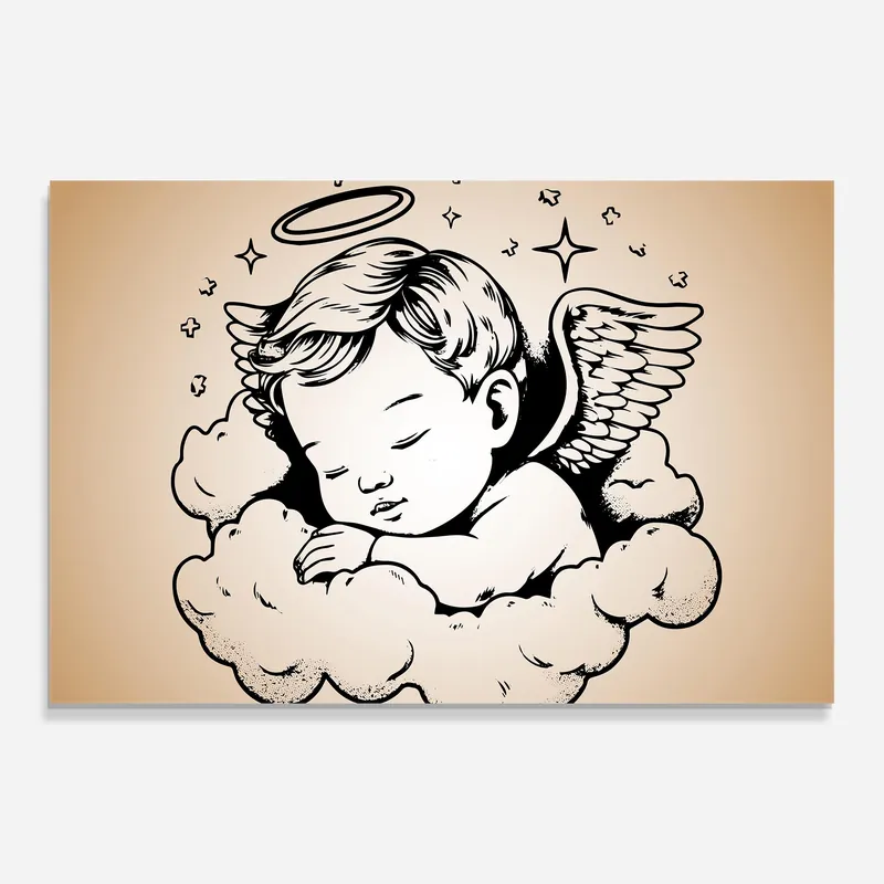 Gratis Versand Glasbild Sleepy Angel