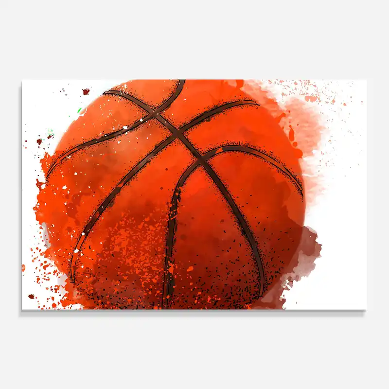 Glasbild Orange Basket Ball Preiswert