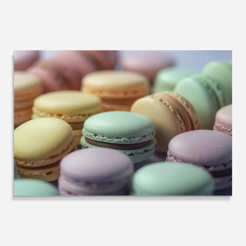 Glasbild Pastel Macarons Abverkauf