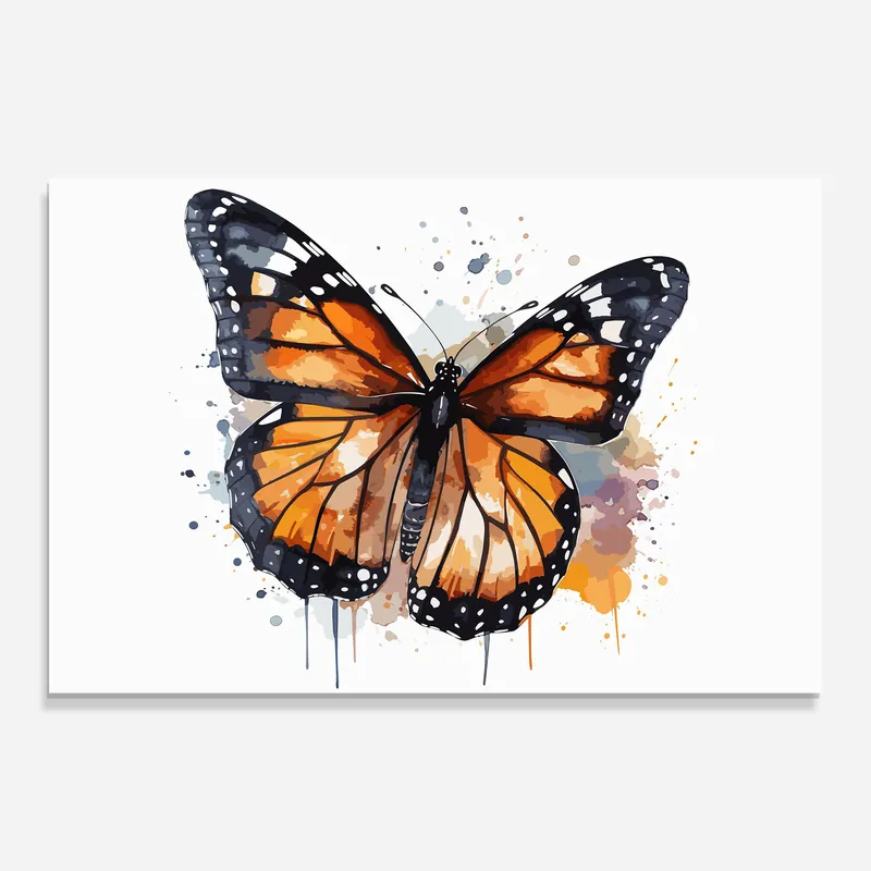 Glasbild Orange Mix Butterfly Kostenfreie Lieferung