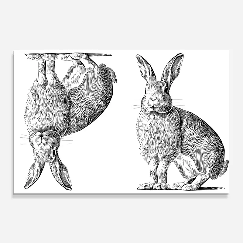 Glasbild Rabbit Sketch Sofort Bestellen