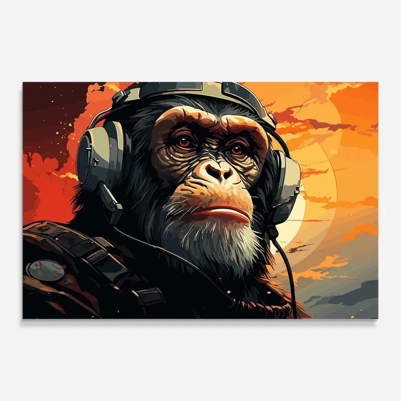 Glasbild Monkey Traveler Preisknaller