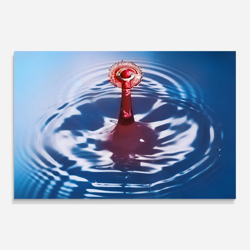 Finale Aktion Glasbild Red Water Drop