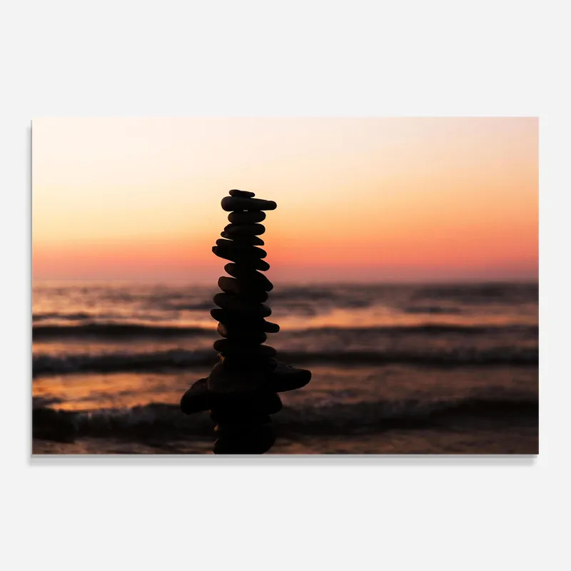 Kostenloser Versand Glasbild Stone Tower Sunset