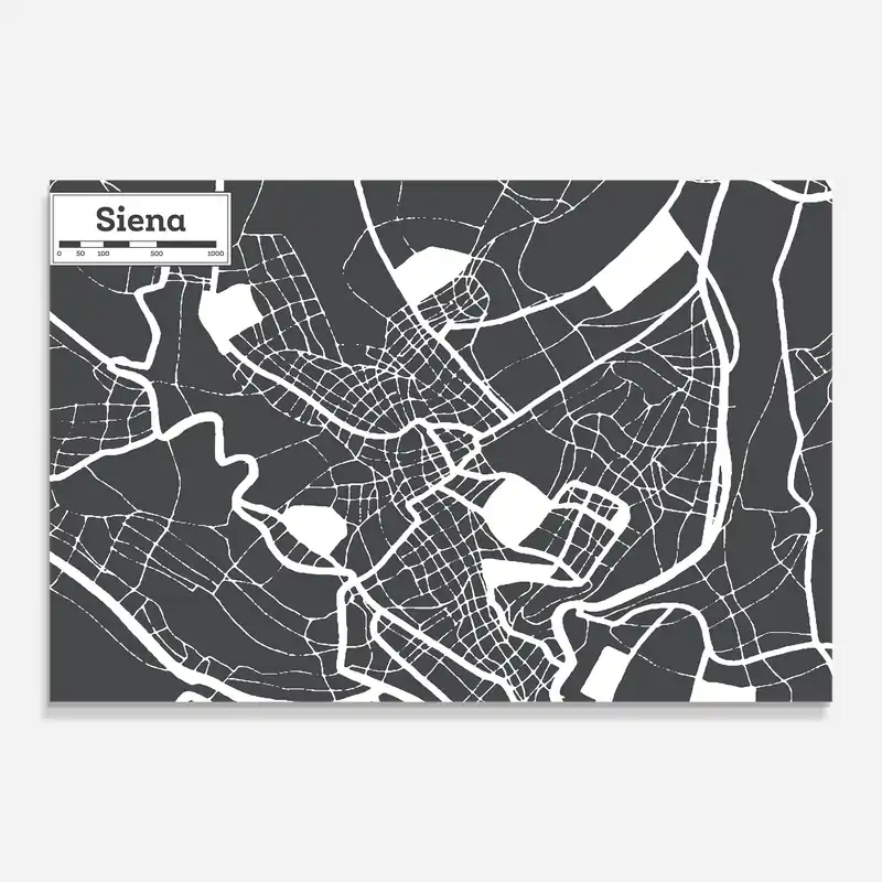 Glasbild Siena Map Bestpreis