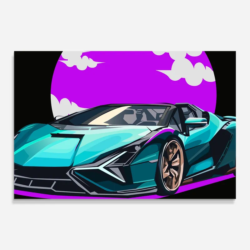 Glasbild Blue Lambo Jetzt Kaufen
