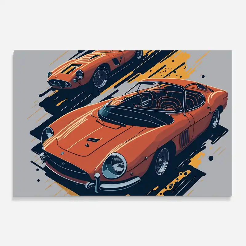 Geprüft Glasbild Ferrari 250 Gto
