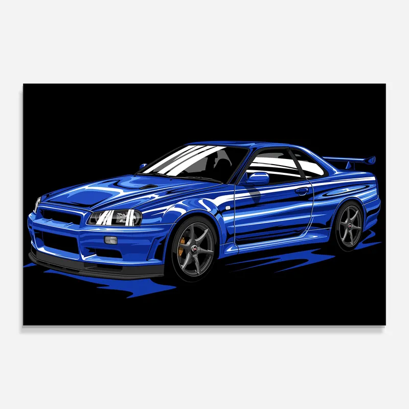 Glasbild Sport Blue Car Direktkauf