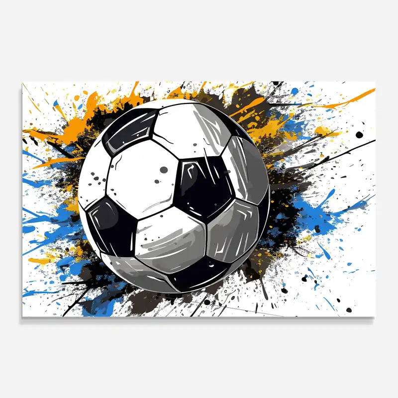 Echt Glasbild Yellow Blue Ball