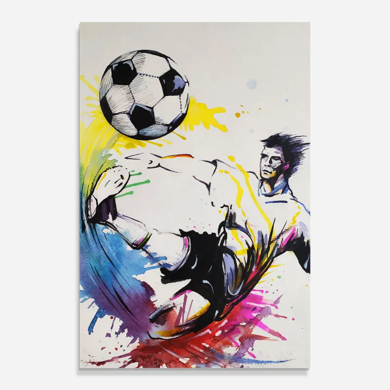 Heißes Angebot Glasbild Yellow Art Football
